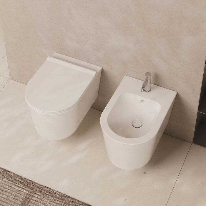 FORM rimless wall-hung WC and bidet by Alice Ceramica