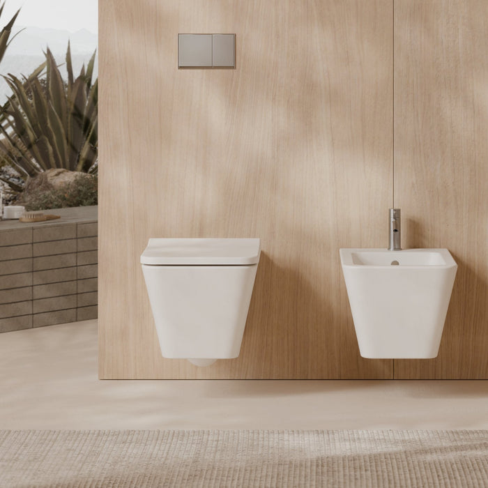 HIDE Square wall-hung WC and bidet by Alice Ceramica