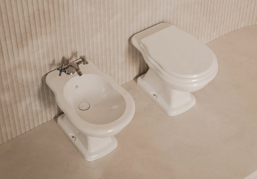 BOHEME Traditional Back-to-Wall WC and bidet in a bathroom setting – Alice Ceramica