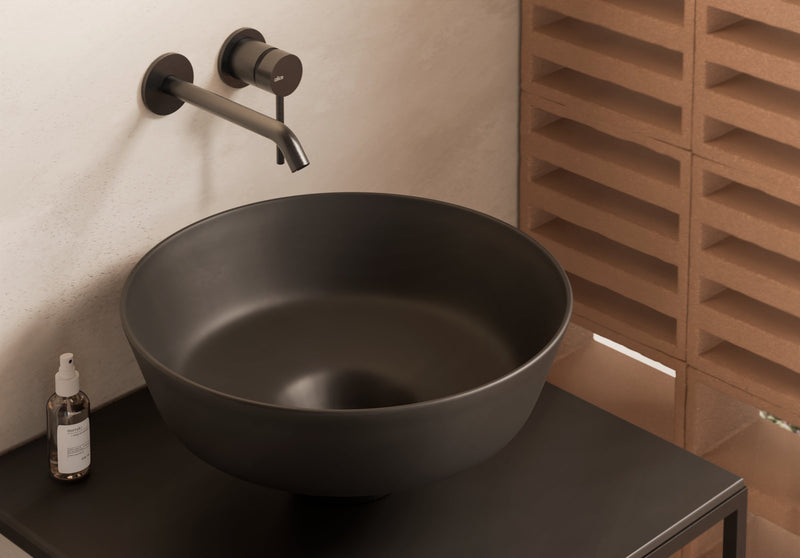 EQUILIBRIUM Countertop Basin 42 cm H17 in a bathroom setting – Alice Ceramica