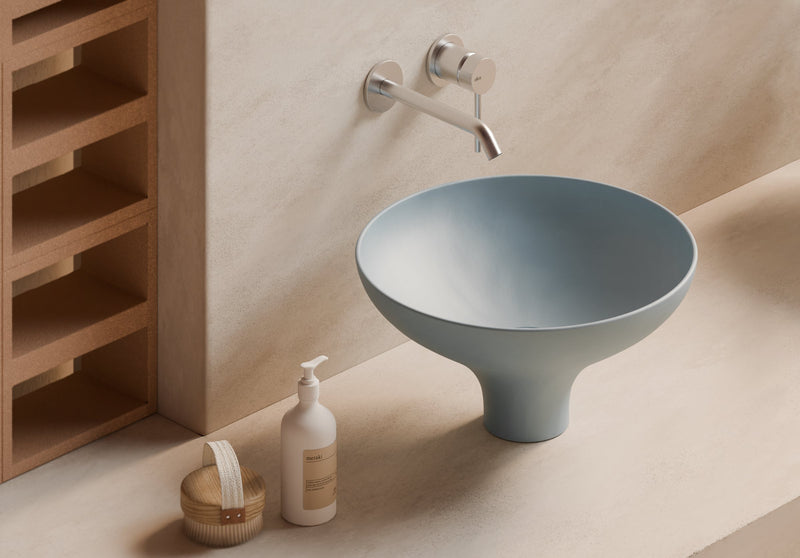 EQUILIBRIUM Countertop Washbasin H20 in a bathroom setting – Alice Ceramica