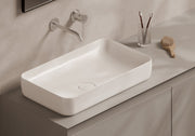 FORM Semi-Inset Washbasin 60x35 cm in a bathroom setting – Alice Ceramica