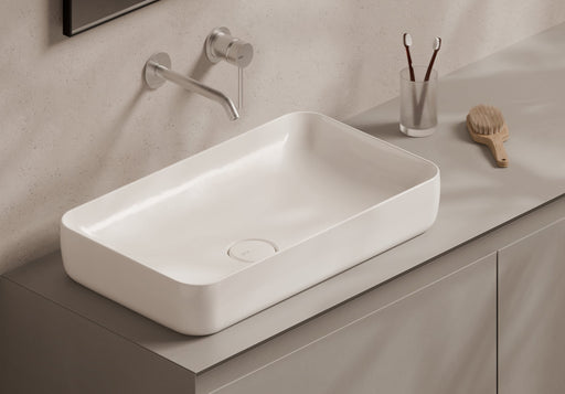 FORM Semi-Inset Washbasin 60x35 cm in a bathroom setting – Alice Ceramica