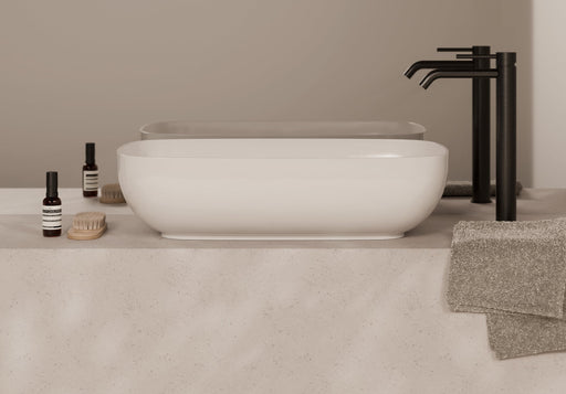 FORM Rectangular Countertop Basin 60x37 in a bathroom setting – Alice Ceramica