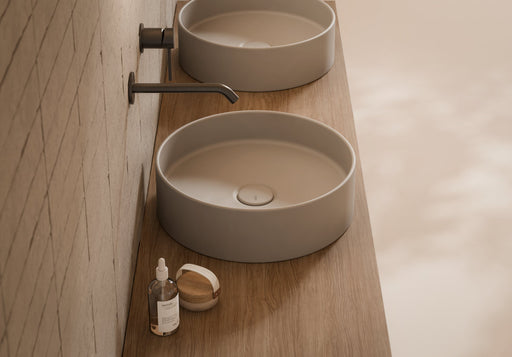 HIDE Circle Round Countertop Washbasin in a bathroom setting – Alice Ceramica