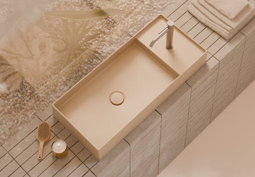 HIDE Countertop Washbasin 85x37 cm in a bathroom setting – Alice Ceramica