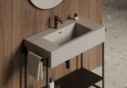 KUBO Wall-Hung/Countertop Basin 100x50 in a bathroom setting – Alice Ceramica