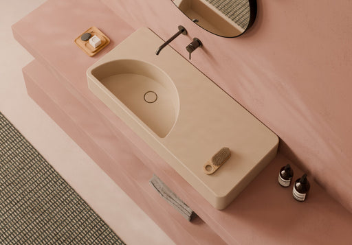 LUNARIS Wall-Hung Washbasin 101x45 cm in a bathroom setting – Alice Ceramica