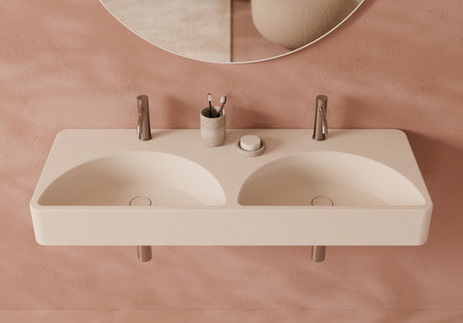 LUNARIS Wall-Hung Washbasin 121x45 cm in a bathroom setting – Alice Ceramica
