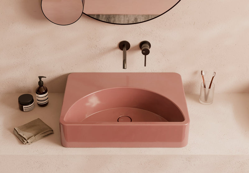 LUNARIS Wall-Hung Washbasin 61x45 cm in a bathroom setting – Alice Ceramica