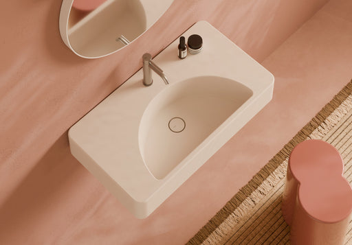 LUNARIS Wall-Hung Washbasin 81x45 cm in a bathroom setting – Alice Ceramica