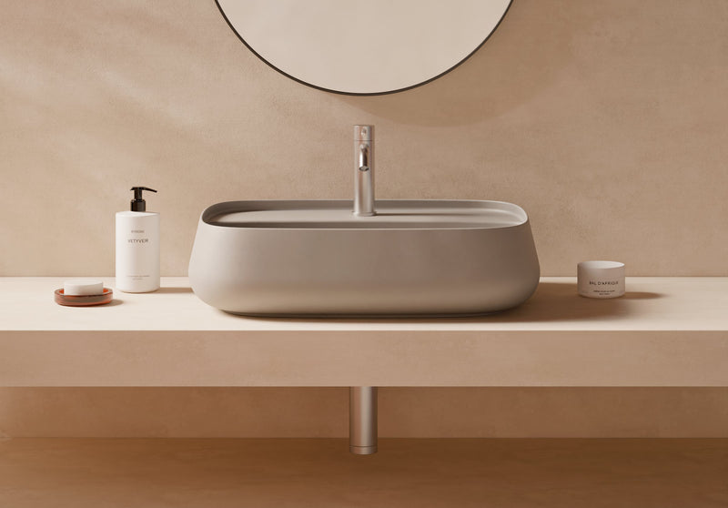 NUR Countertop Washbasin 60x45 cm in a bathroom setting – Alice Ceramica