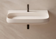 NUR Wall-Hung or Countertop Basin 90x45 in a bathroom setting – Alice Ceramica