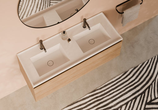 PLATEA Wall-Hung/Countertop Basin 121x46 in a bathroom setting – Alice Ceramica