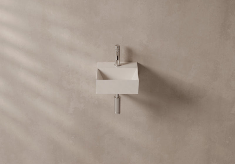 SPY Wall-Hung or Countertop Basin 30x30 in a bathroom setting – Alice Ceramica