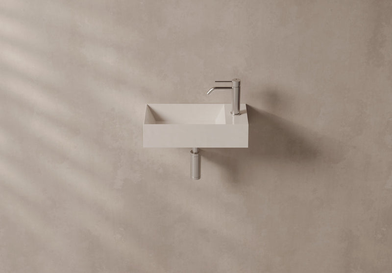 SPY Wall-Hung or Countertop Basin 45x20 in a bathroom setting – Alice Ceramica