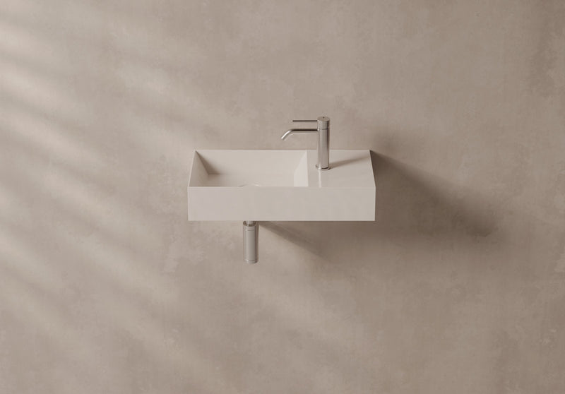 SPY Wall-Hung or Countertop Basin 55x25 in a bathroom setting – Alice Ceramica