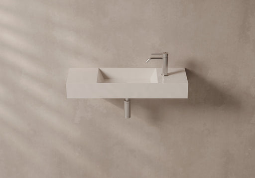 SPY Wall-Hung or Countertop Basin 80x25 in a bathroom setting – Alice Ceramica