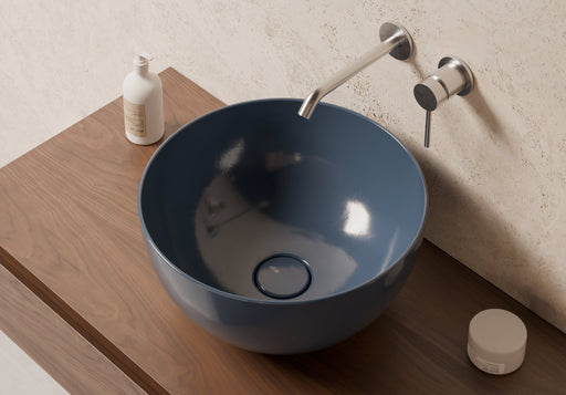 UNICA Round Countertop Washbasin 40 cm in a bathroom setting – Alice Ceramica