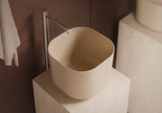 UNICA Square Countertop Washbasin in a bathroom setting – Alice Ceramica