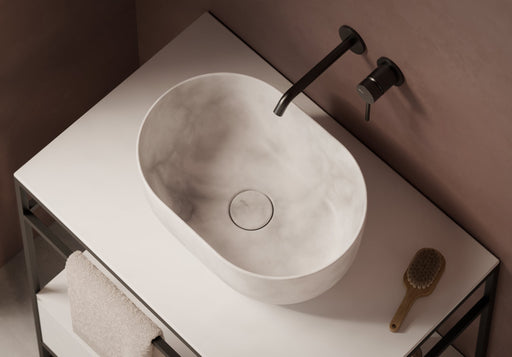 UNICA Countertop Washbasin 45x31 cm in a bathroom setting – Alice Ceramica