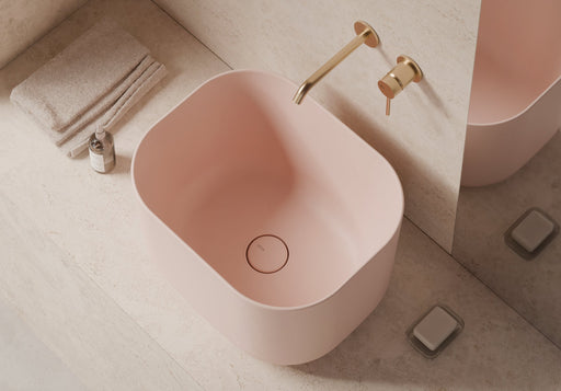 UNICA Rectangular Countertop Washbasin in a bathroom setting – Alice Ceramica
