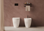 UNICA Back-to-Wall WC and bidet in a bathroom setting – Alice Ceramica