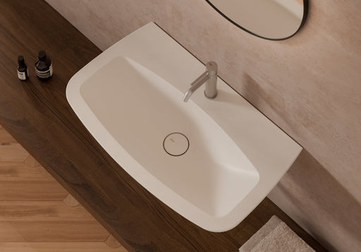 WUNDER Wall-Hung Washbasin 75x45 cm in a bathroom setting – Alice Ceramica