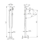 MATH Freestanding Bath Mixer with Hand Shower – Alice Ceramica, view 3