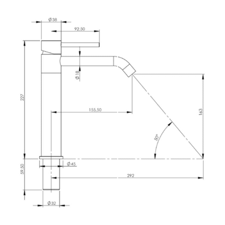 MATH Medium Single-Lever Basin Mixer – Alice Ceramica, view 3
