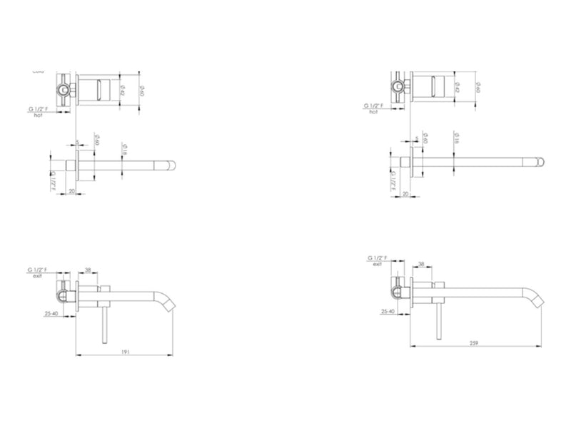 MATH Wall-Mounted Basin Mixer – Alice Ceramica, view 3
