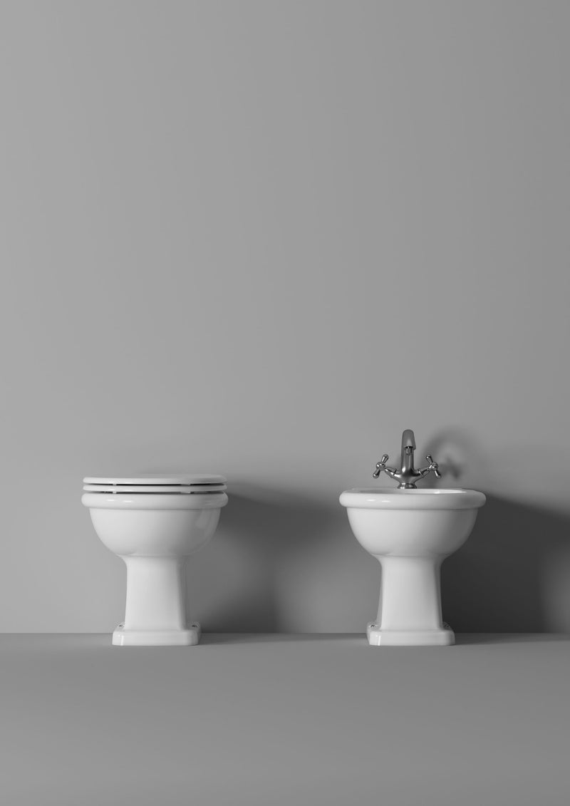 BOHEME Traditional Back-to-Wall WC in White Shiny with S outlet and White Shiny with P outlet – Alice Ceramica
