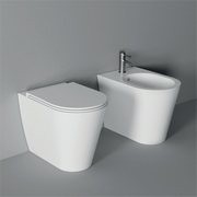 HIDE Round Back-to-Wall Bidet 57x37 cm in White Shiny – Alice Ceramica