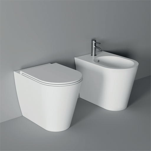 Bidet Hide Back to Wall / Appoggio Round 57cm x 37cm - Alice Ceramica - Italian Bathrooms online store - 100% made in Italy