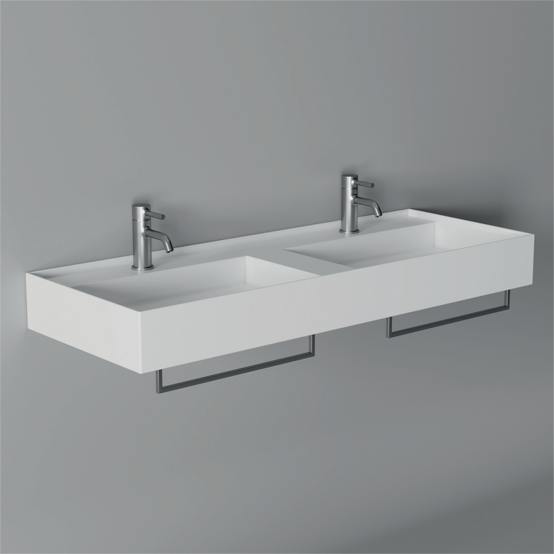 HIDE Wall-Hung/Countertop Basin 120x45 in White Shiny – Alice Ceramica